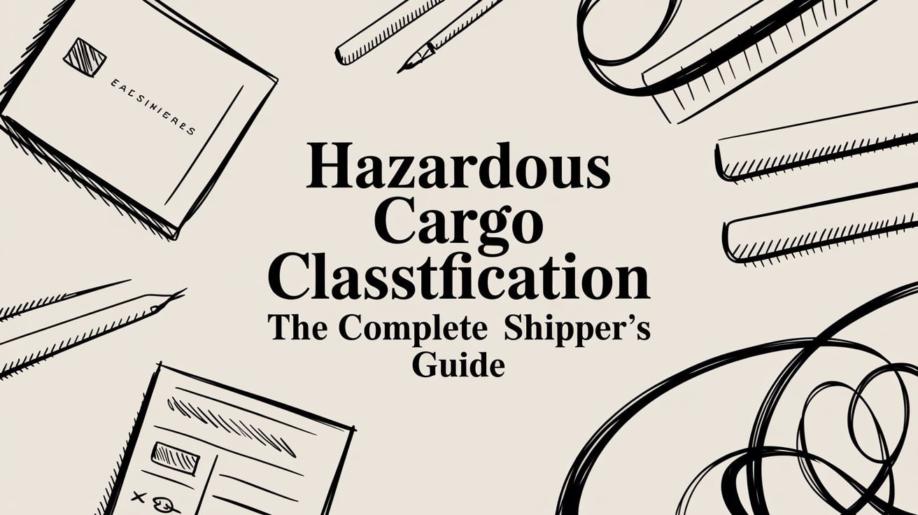ho hlophisa thepa e kotsiofising thepa ausff Setšoantšo sa sekoahelo sa tataiso se nang le sehlooho se reng Hazardous Cargo Classification The Complete Shippers Guide se nang le lisebelisoa tsa ho taka ho potoloha mathōko ka bokamorao bo beige